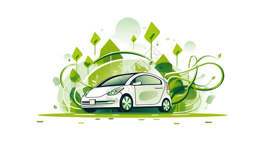 新能源汽车环保图标背景图片