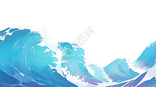 白色背景蓝色波浪背景图片