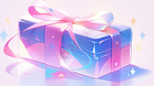 粉色可爱的卡通礼物盒图片