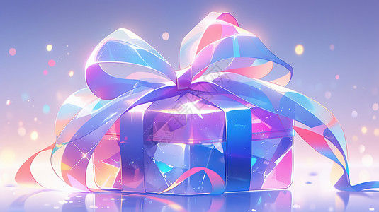紫色漂亮的卡通礼物盒子背景图片
