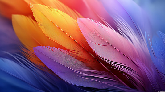 彩色梦幻的羽毛背景背景图片