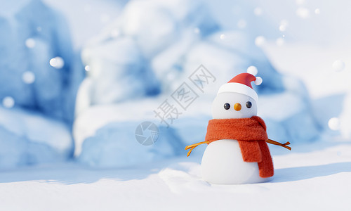 雪球3D冬天场景设计图片