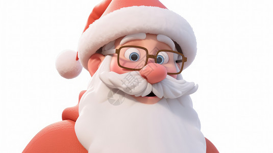 眼镜袋戴着眼镜的立体卡通圣诞老人插画