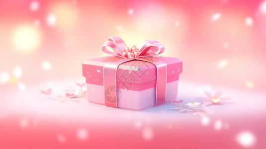 梦幻粉色可爱的卡通礼物盒背景图片