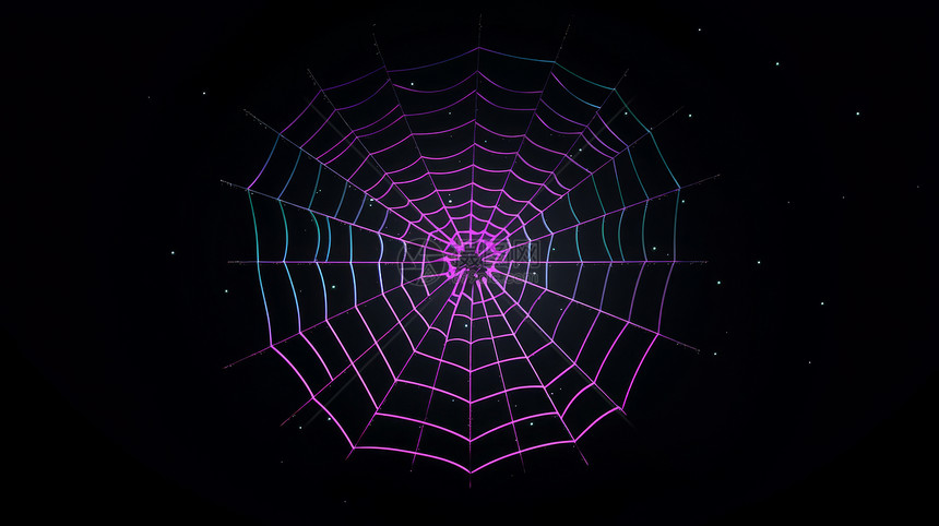 万圣节紫色渐变卡通蜘蛛网图片