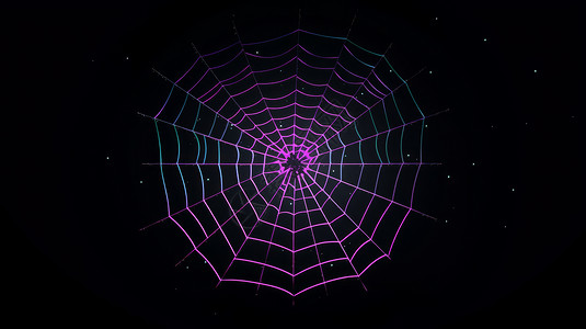 万圣节紫色渐变卡通蜘蛛网图片