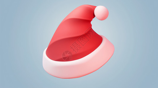 红色圣诞节卡通帽子背景图片
