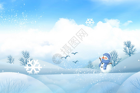冬天的雪人通用冬天背景设计图片