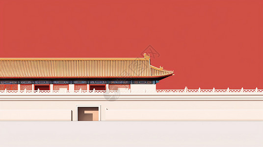 喜庆简约的卡通建筑背景图片