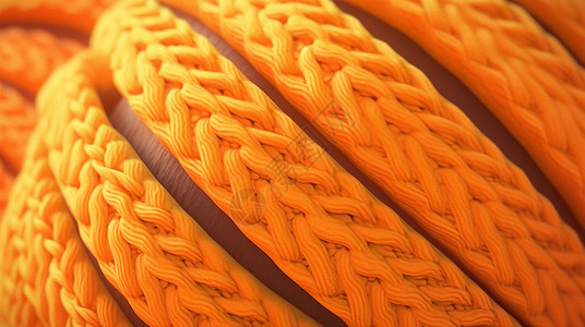 编织手工橙色粗线卡通毛衣纹理设计图片