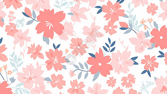 粉色小花漂亮的小清新卡通花朵图案背景图片