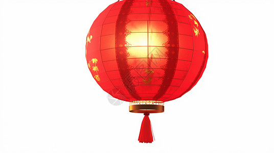 原创龙年春节灯笼图案白色背景上喜庆的红色卡通灯笼插画