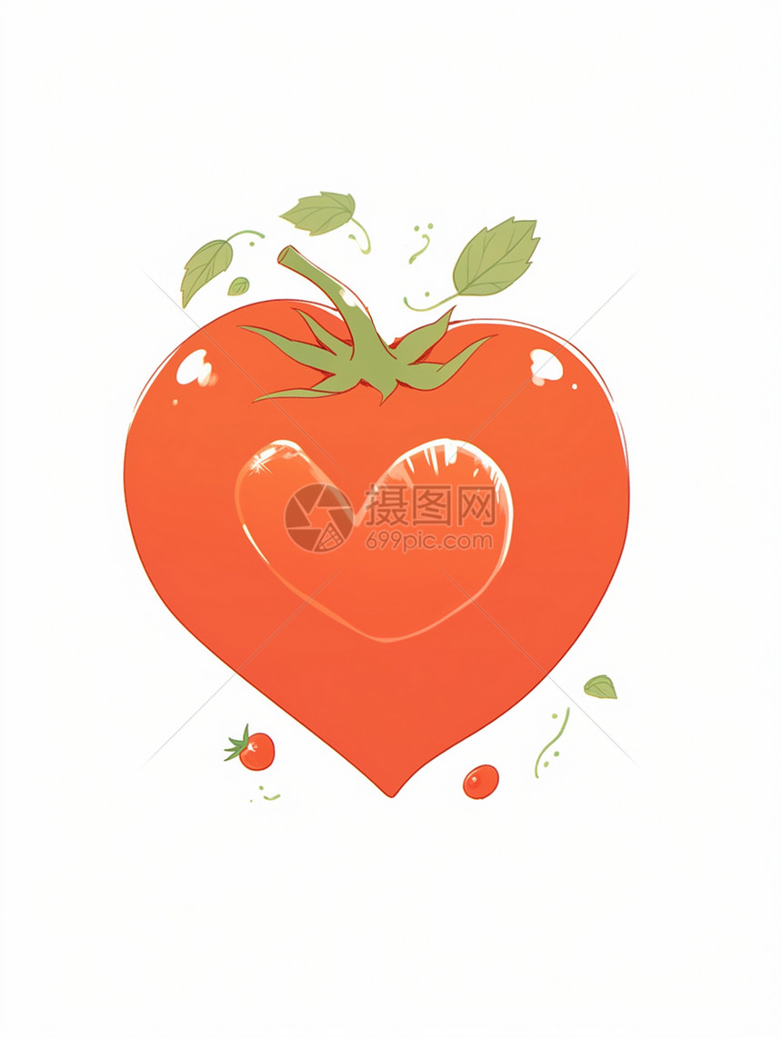 可爱的卡通西红柿爱心造型图片