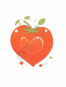 可爱的卡通西红柿爱心造型背景图片