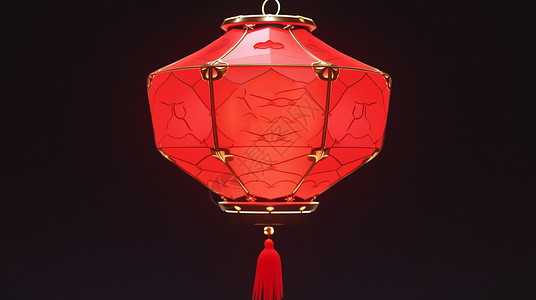 黑色背景红色喜庆的卡通灯笼背景图片