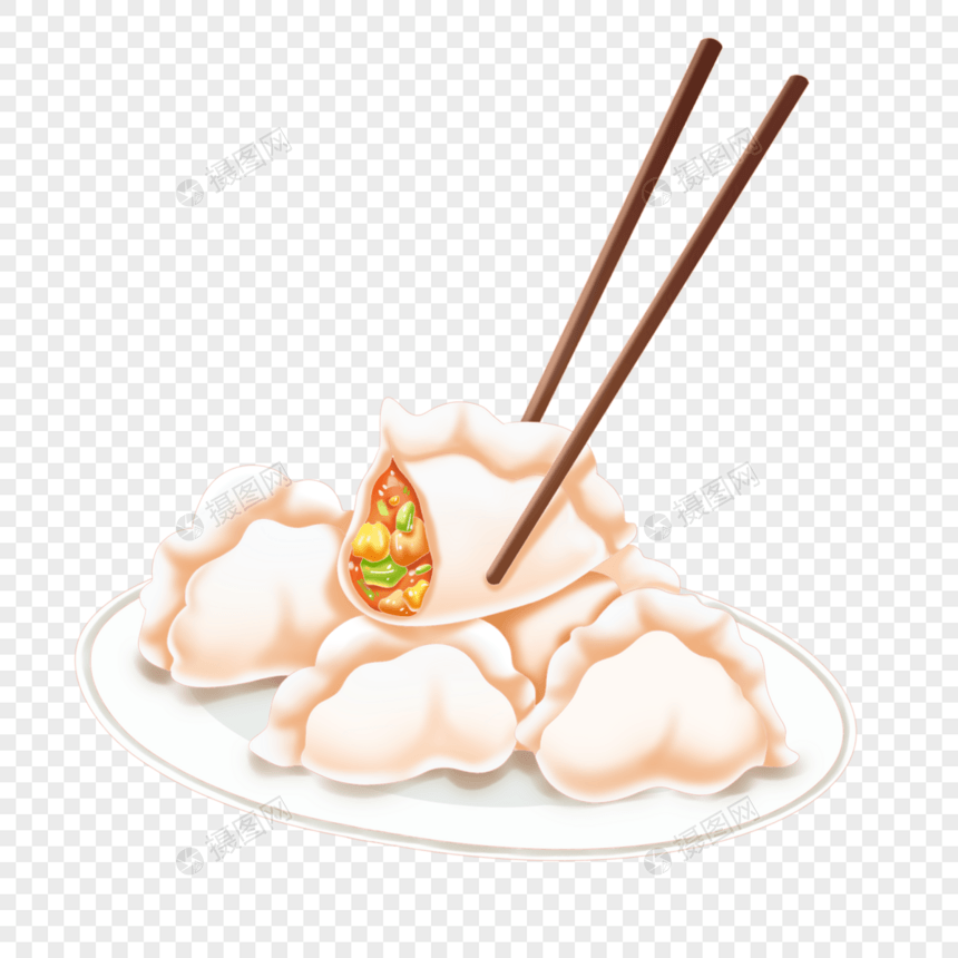 冬至节令节气吃饺子筷子夹饺子图片
