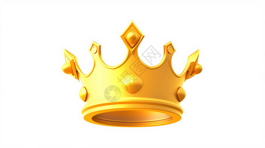 立体皇冠插图金黄色华丽的卡通皇冠插画
