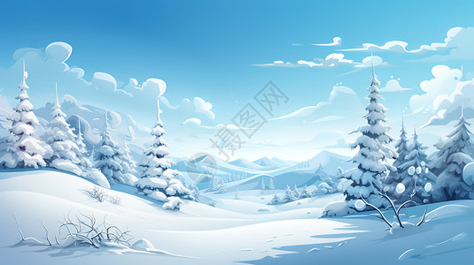 冬天大雪雪景背景图片