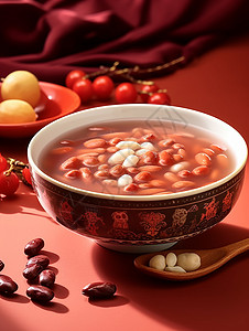 一碗美味的豆子粥背景图片