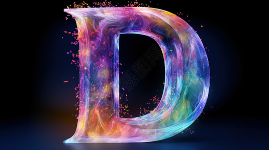 彩虹光波字母D背景图片
