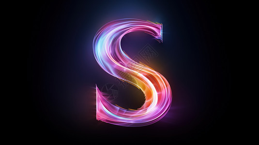 彩虹光波字母S背景图片