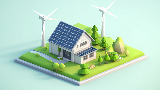 新能源风能电力概念3D图背景图片