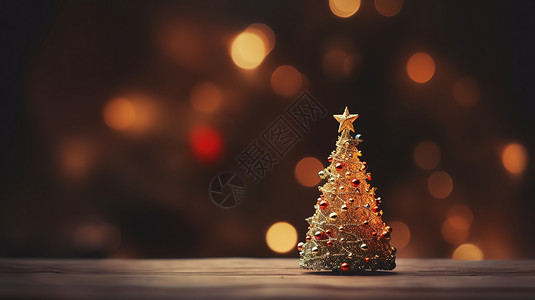 迷你圣诞树迷你可爱的圣诞树微距场景插画