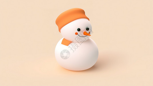 可爱小雪人3D图标背景图片