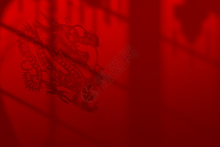 春节家宴龙年光影红色创意背景设计图片