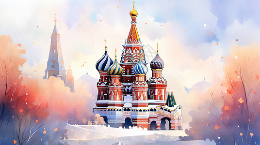 漂亮的卡通城堡背景图片