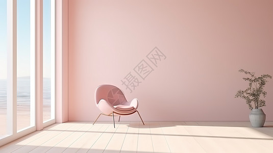 阳光浅粉色室内家居电商背景背景图片