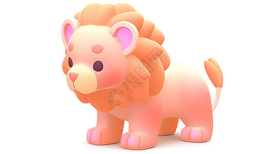 可爱的3D小狮子背景图片