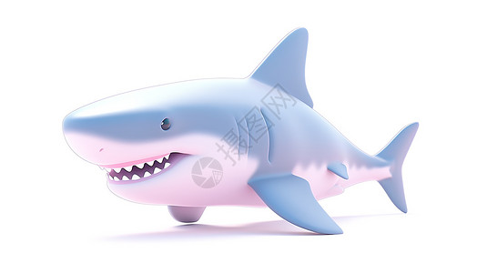 3d鲨鱼素材可爱的鲨鱼3D图标插画
