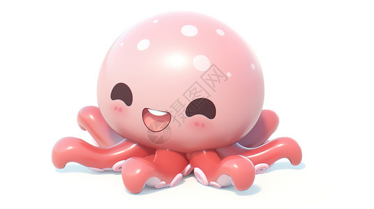 海洋可爱小章鱼可爱的小章鱼3D图标插画