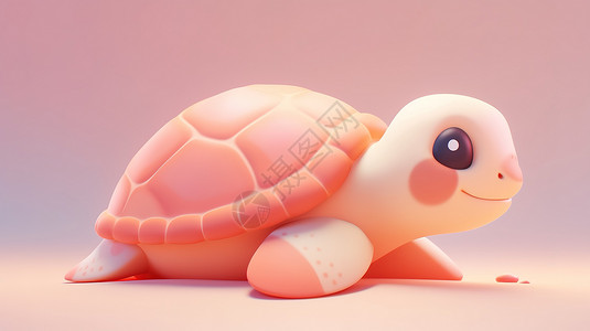 3d海洋背景3D小海龟图标插画