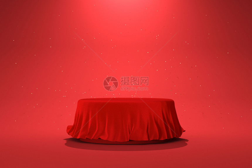 红色舞台领奖台背景图片