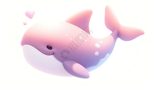 可爱鲸鱼3D图标背景图片