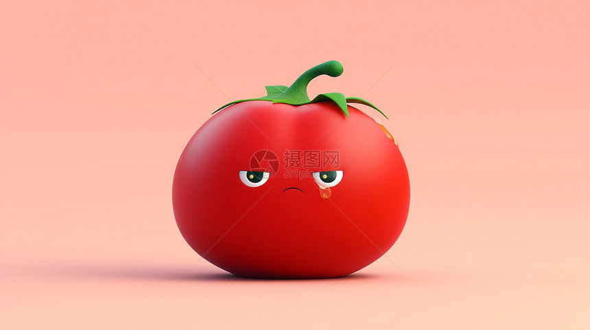 流眼泪悲伤表情可爱的卡通西红柿图片