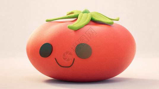 羊毛毡可爱的卡通西红柿造型背景图片