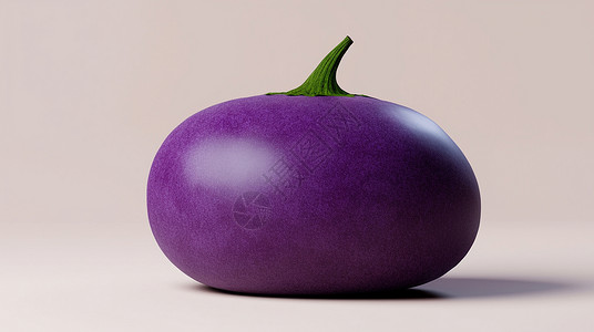 紫色立体可爱的卡通茄子背景图片