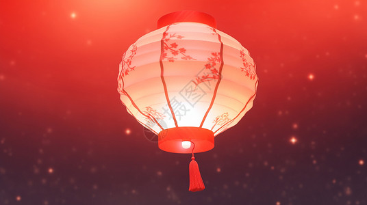 喜庆的夜晚漂亮的中国风卡通灯笼背景图片