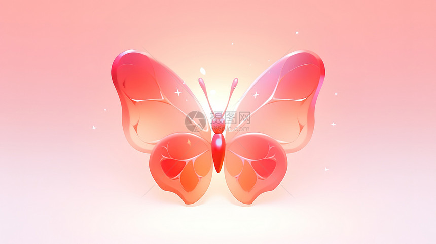 蝴蝶3D卡通立体图标图片