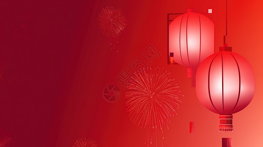 新年灯笼红色背景背景图片