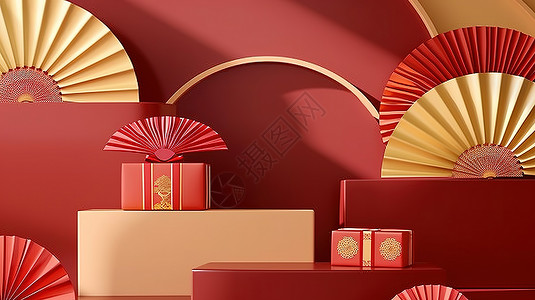 春节年货几何图形背景背景图片