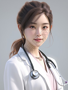 漂亮和蔼的卡通年轻女医生头像职业照背景图片