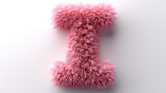粉色毛茸茸字母I背景图片