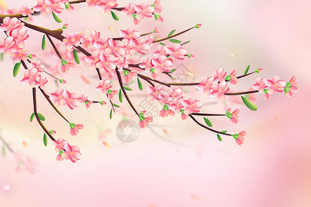 春天桃花背景背景图片