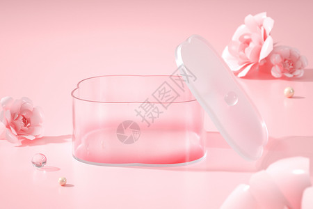 粉色玻璃容器背景背景图片