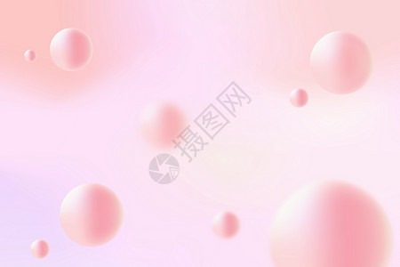 电商流量清新粉色渐变球体背景设计图片