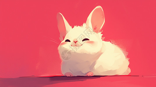 小白兔和小河兔白色可爱的卡通小宠物兔插画